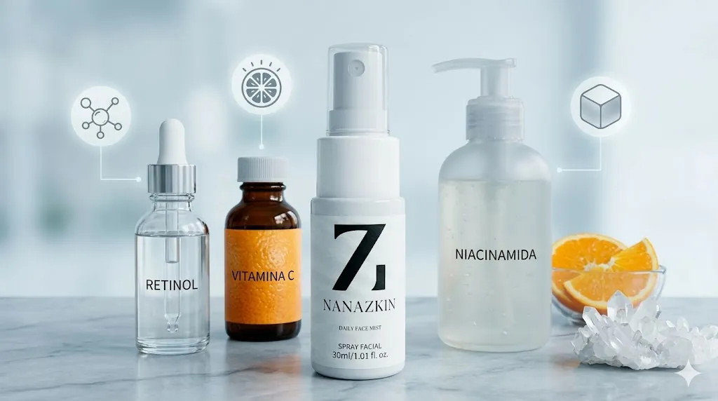Ácido hipocloroso combina com retinol, vitamina C e niacinamida?